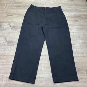 Beaton Linen Pants Womens 20 Navy Twill Chino Straight Leg Workwear Canada Made
